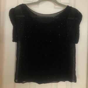 Alice + Olive Black Sequin Top